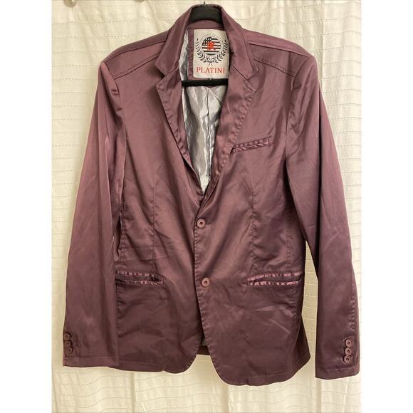 platini jacket Purple Small Men’s Pockets Button Up - Picture 1 of 7